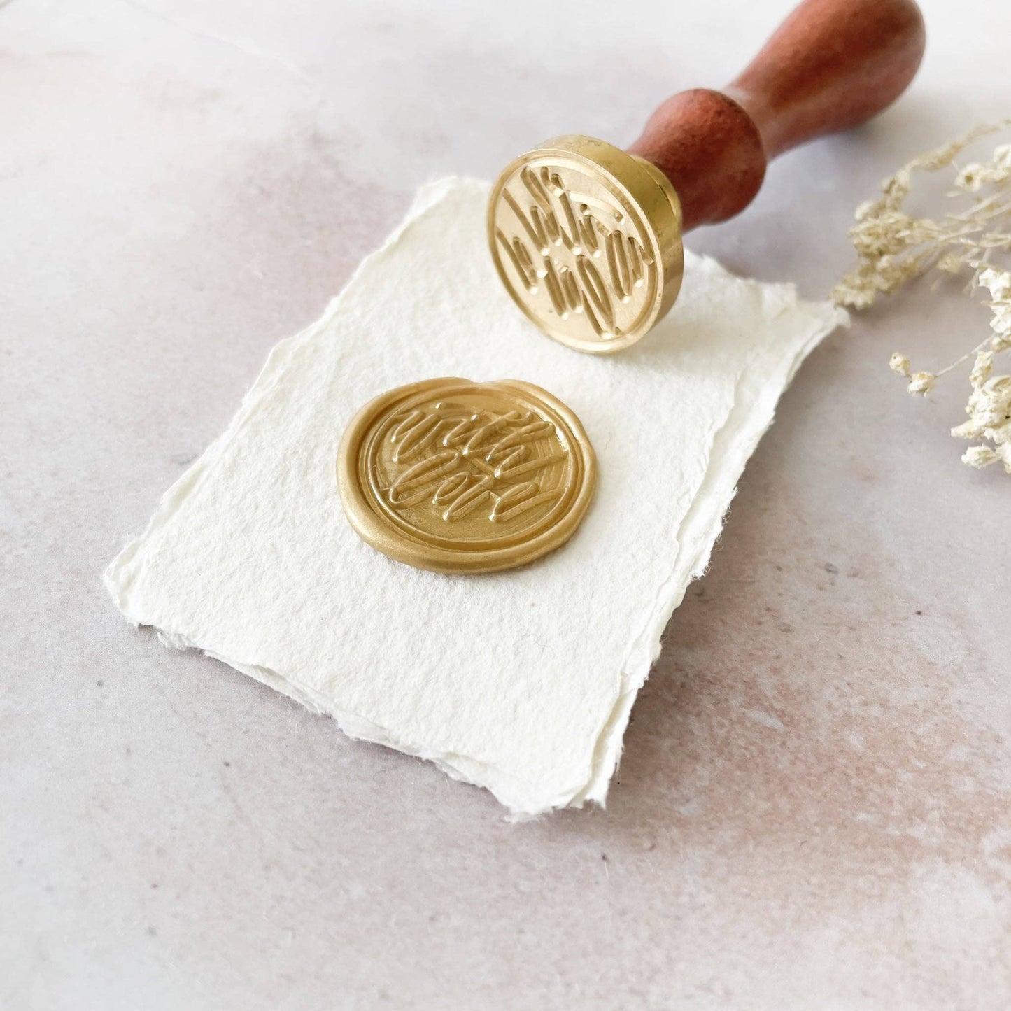 Siegelstempel "With Love" für traditionelle Wachssiegel