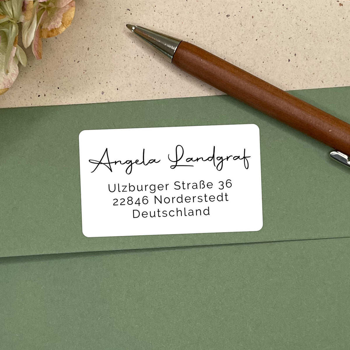 Adressaufkleber mit moderner Schreibschrift #001