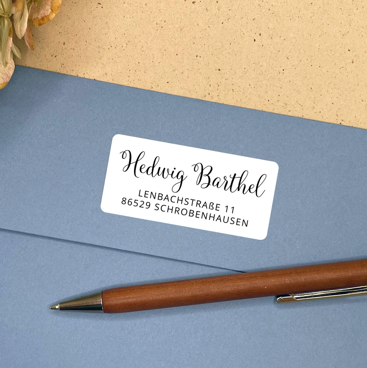 Adressaufkleber mit rustikaler Schreibschrift #003