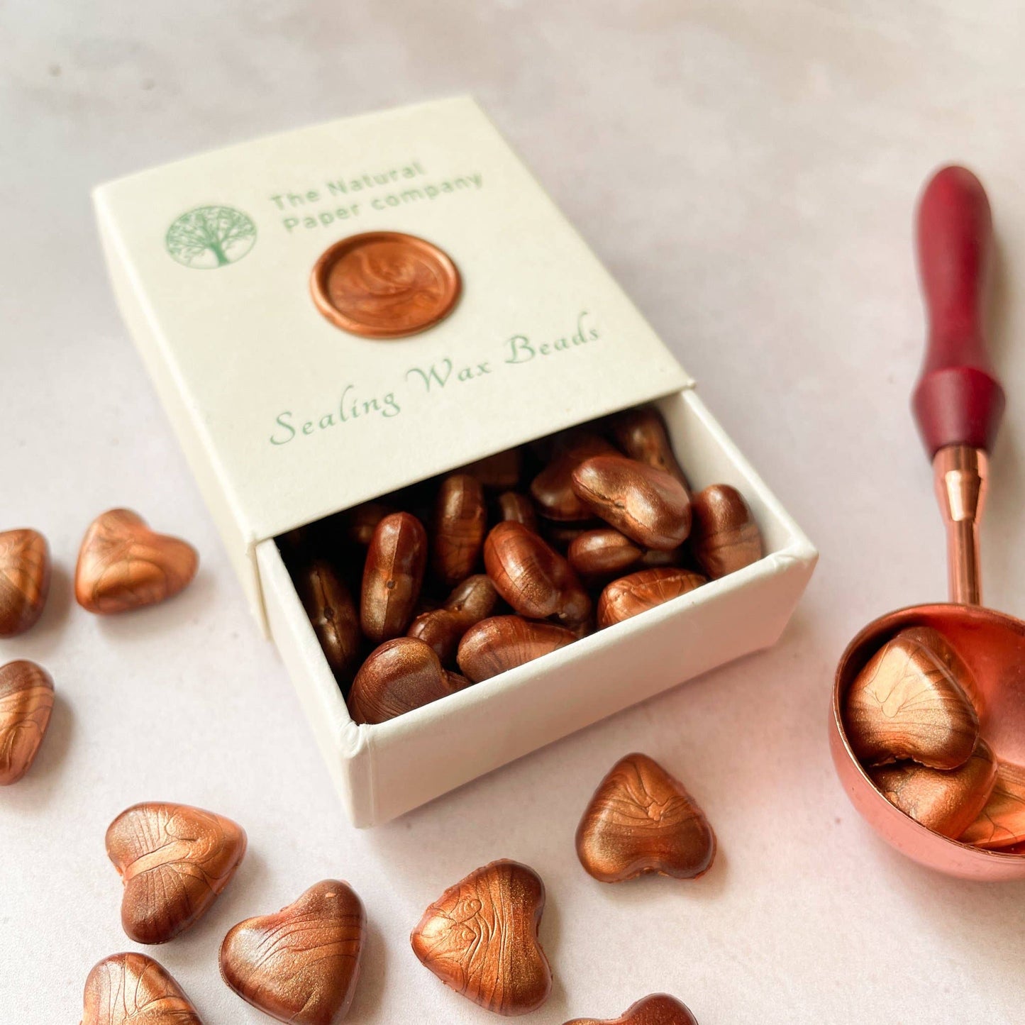 45 Siegelwachsperlen - Kupferfarben