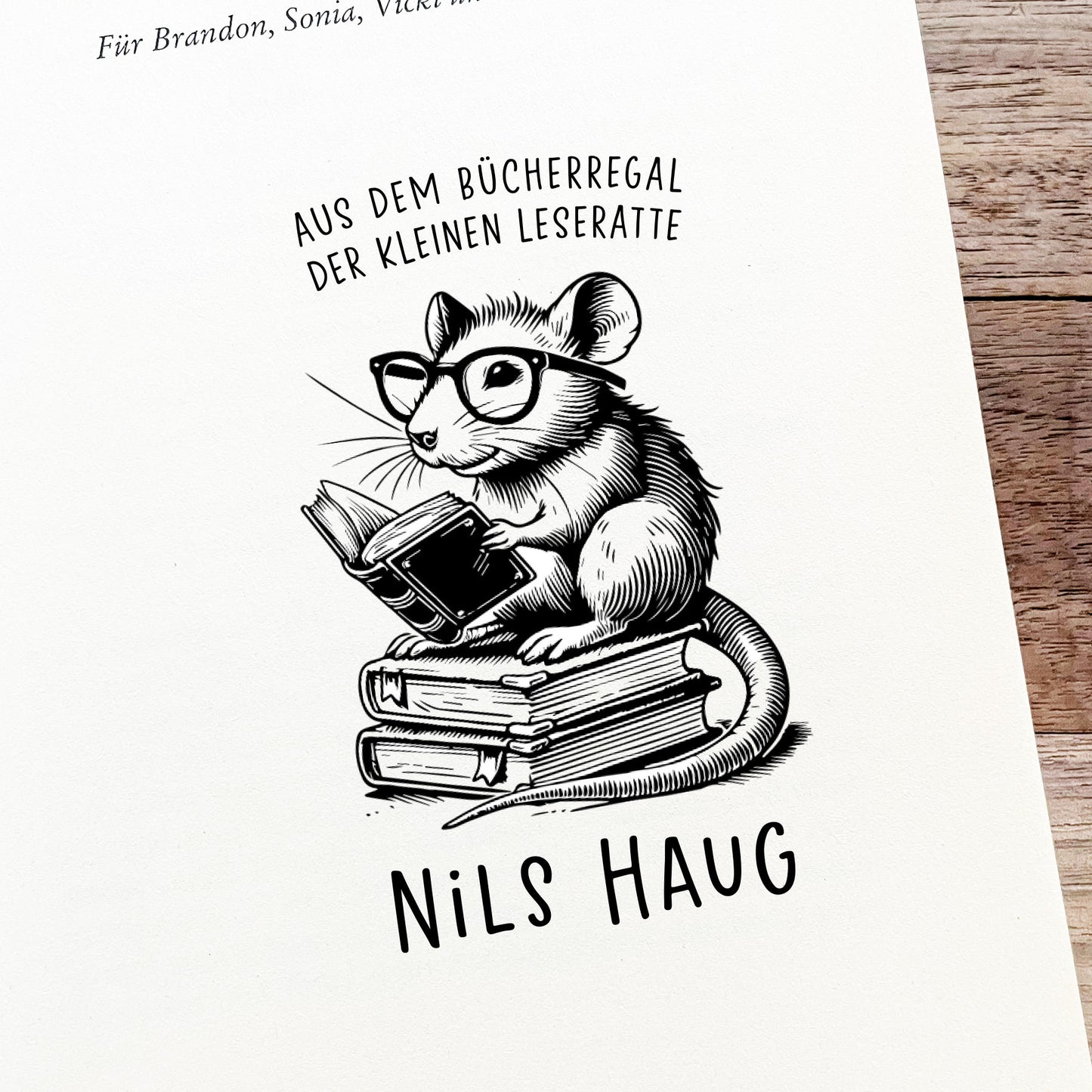 Ex Libris Stempel - Leseratte
