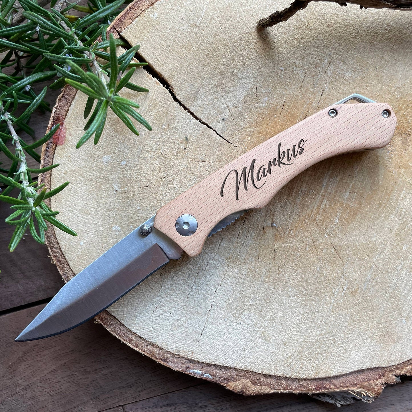 Personalisiertes Taschenmesser mit Gürtelclip