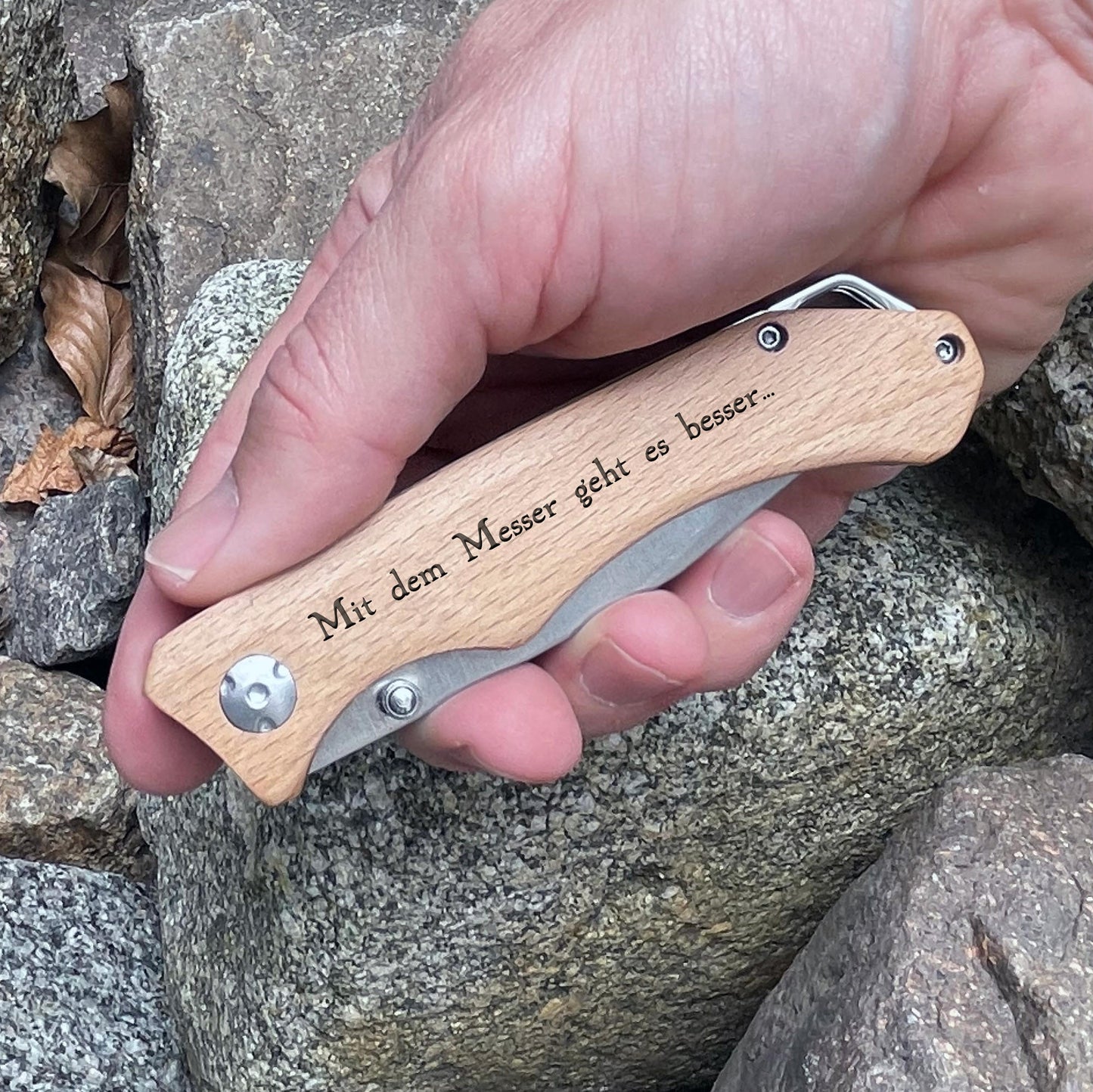Personalisiertes Taschenmesser mit Gürtelclip