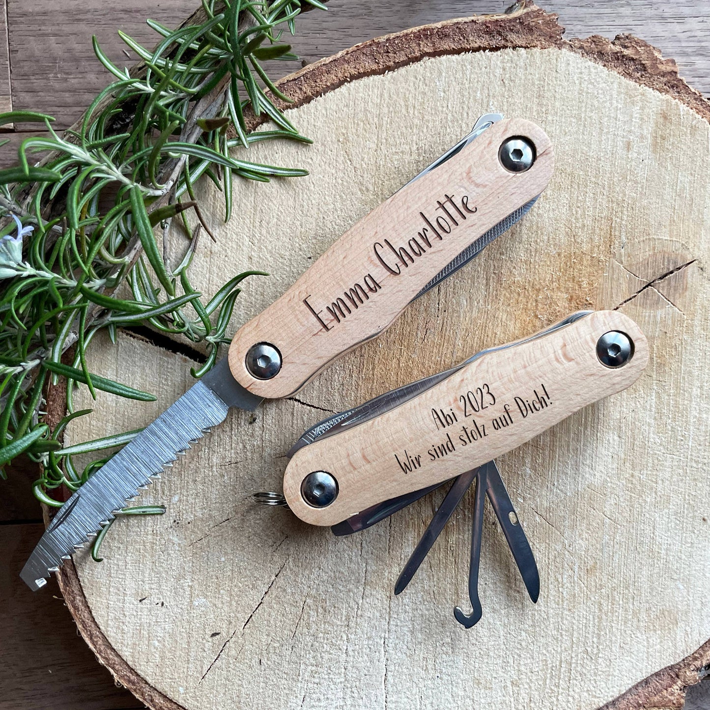 Großes Taschenmesser mit 9 Funktionen und individueller Gravur