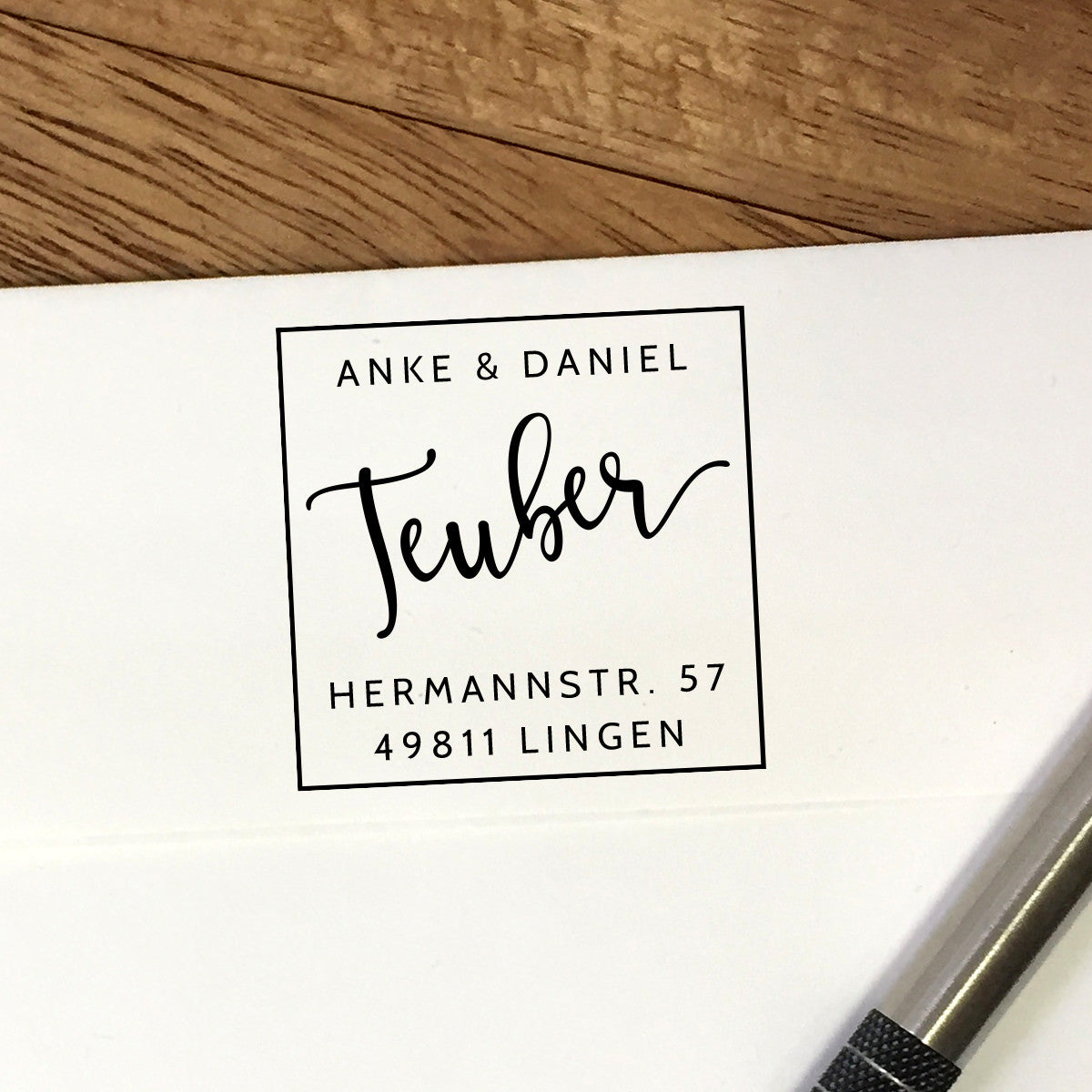 Quadratischer Adressstempel mit Rahmen #028