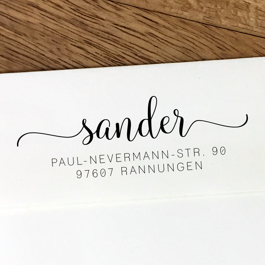 Moderner Adressstempel mit eleganter Schrift #042