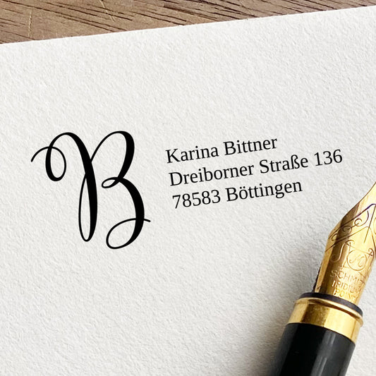 Adressstempel mit großer Initiale #083