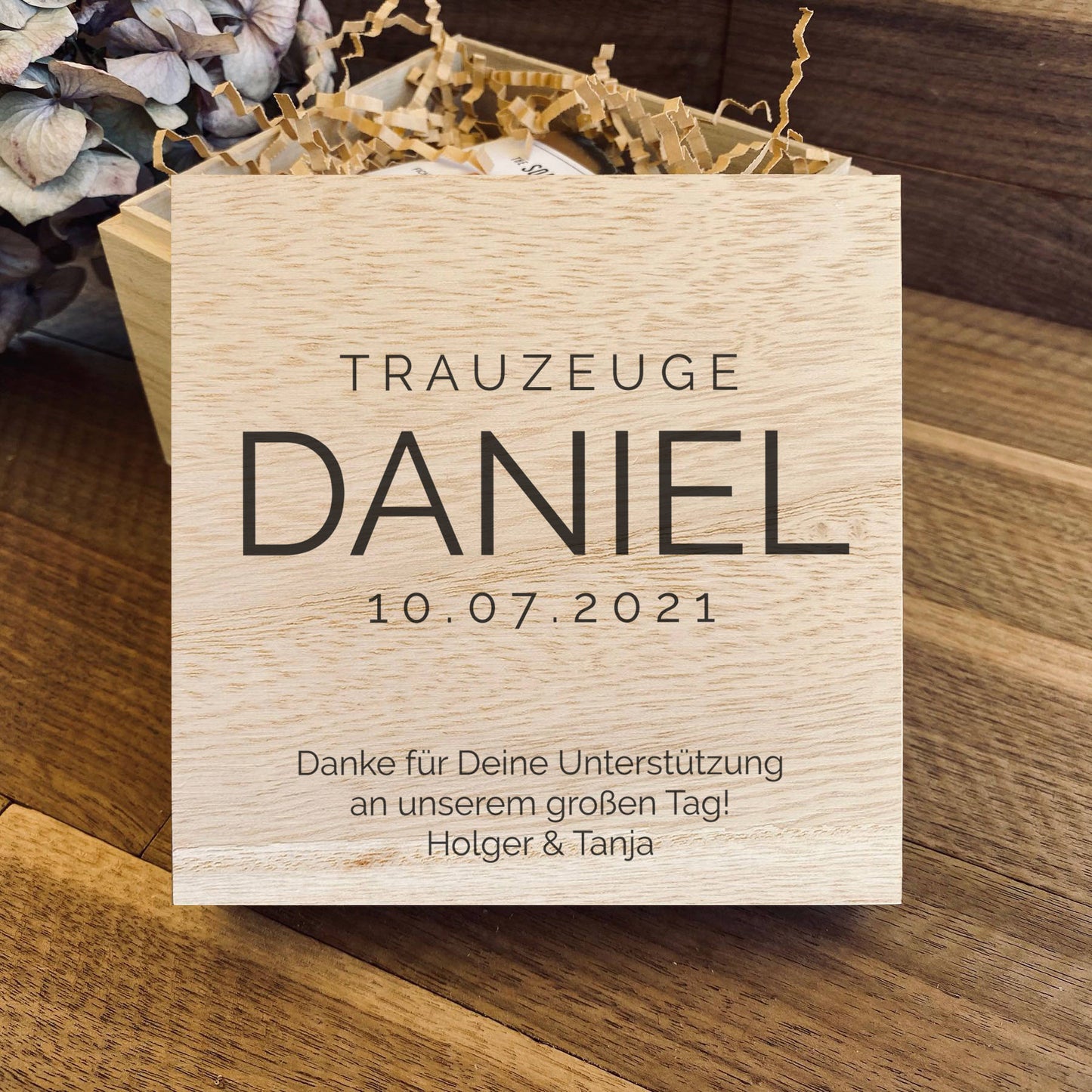 Personalisierte Geschenkbox für Trauzeugen