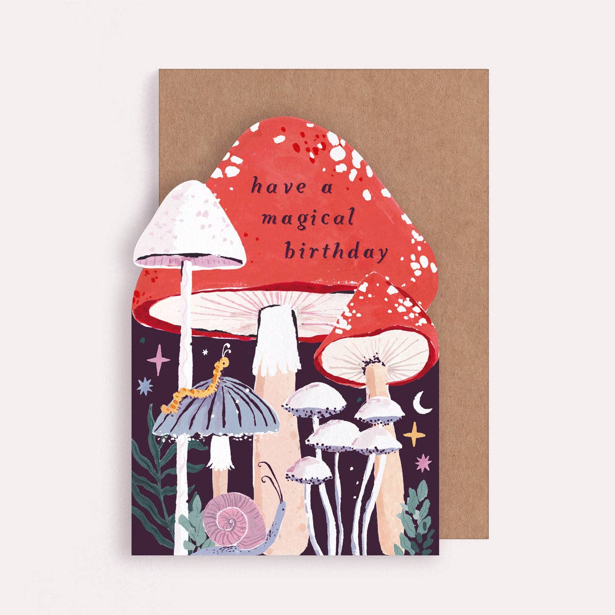 Geburtstagskarte mit Pilzen "have a magical birthday"