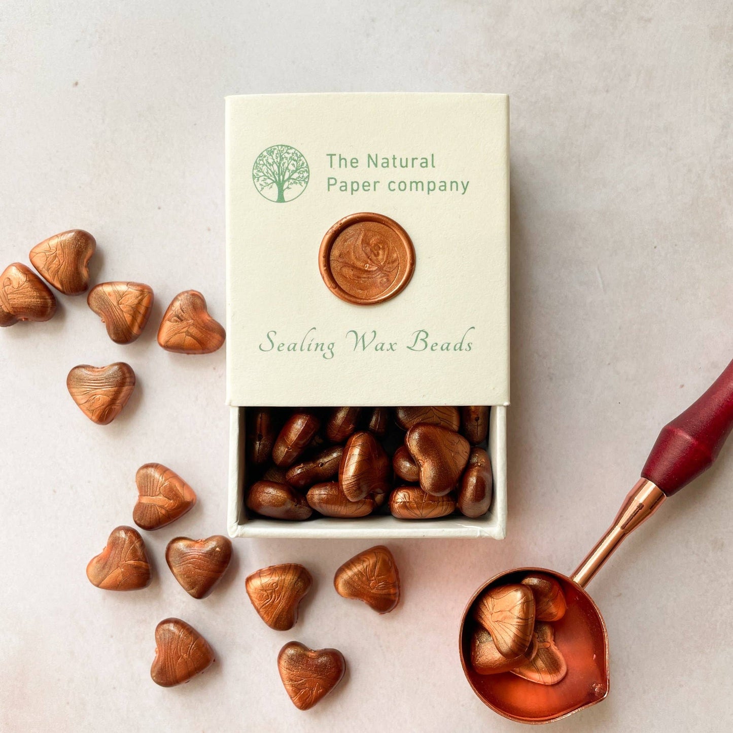 45 Siegelwachsperlen - Kupferfarben