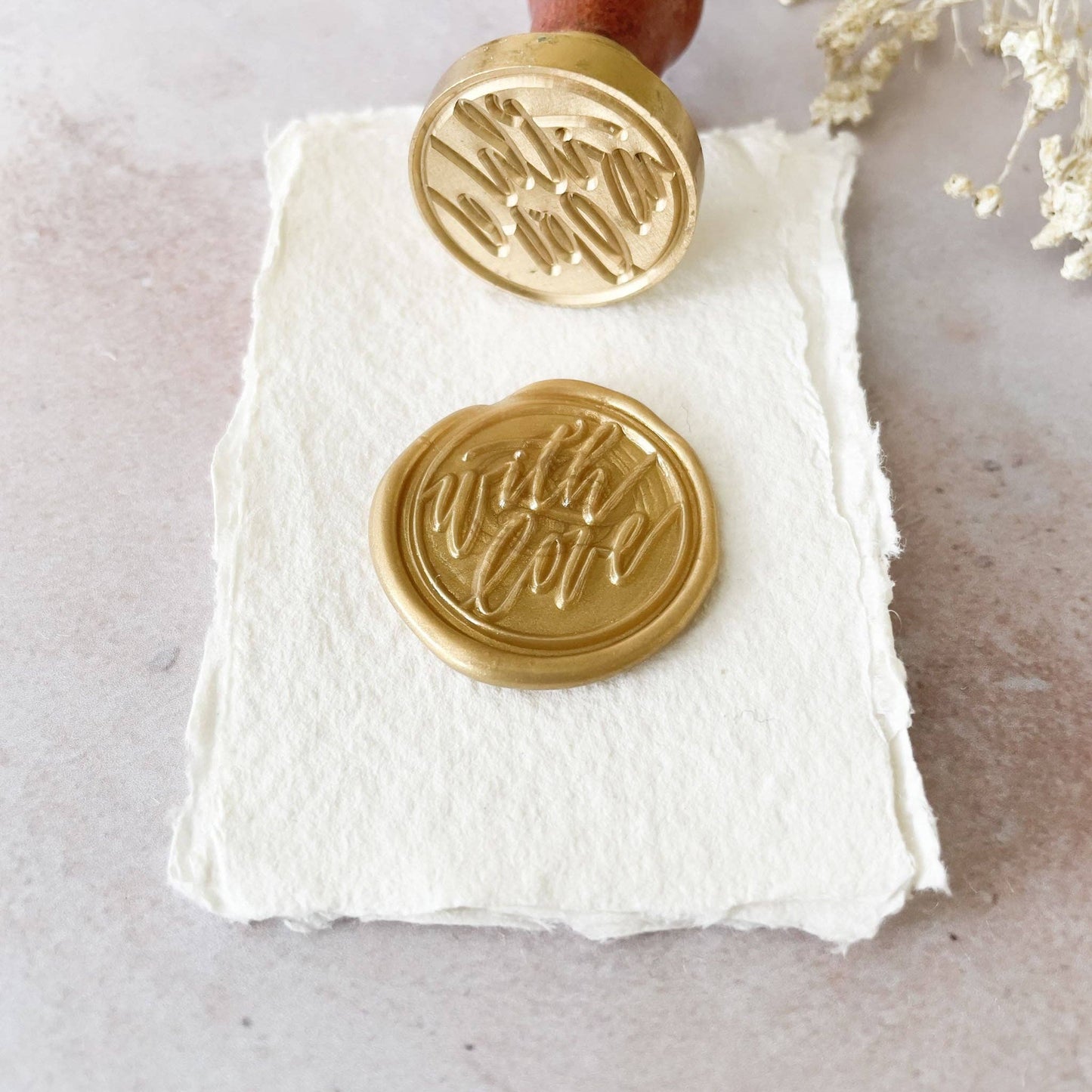Siegelstempel "With Love" für traditionelle Wachssiegel