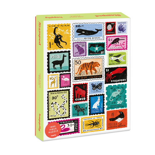 Tier-Briefmarken - Premium-Puzzle mit 1.000 Teilen