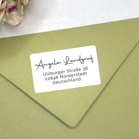 Adressaufkleber mit moderner Schreibschrift #001