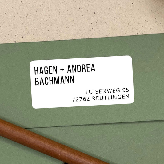 Adressaufkleber mit moderner Blockschrift #005