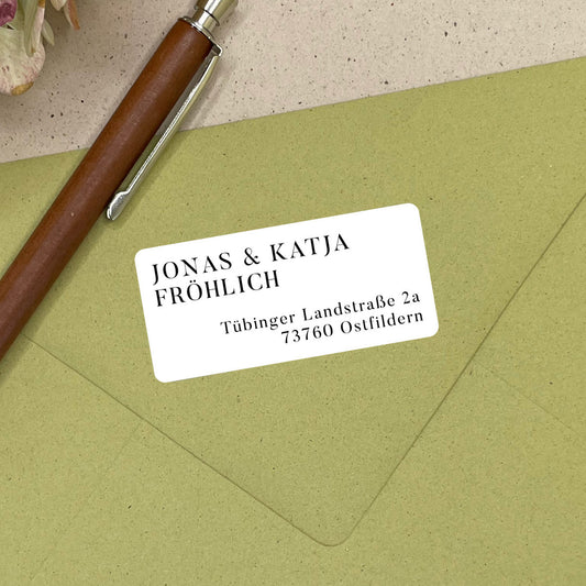 Adressaufkleber mit eleganter Serifen-Schrift #006