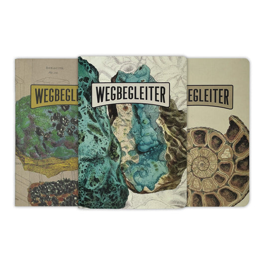 Set aus 3 Notizheften - British Mineralogy Edition