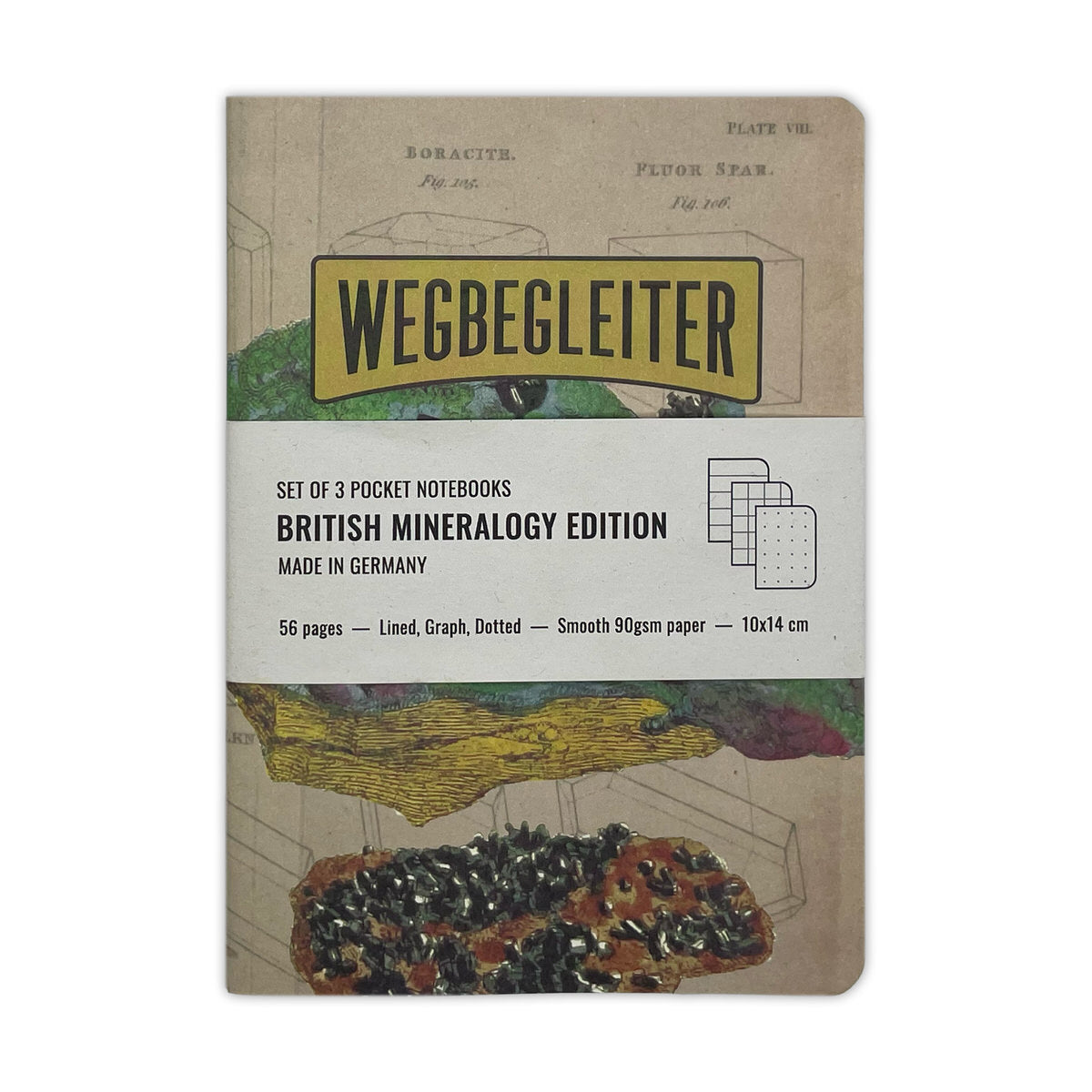 Set aus 3 Notizheften - British Mineralogy Edition