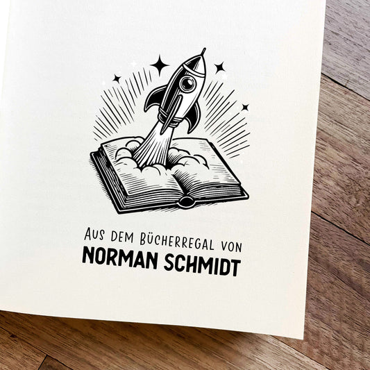 Ex Libris Stempel - Buchrakete