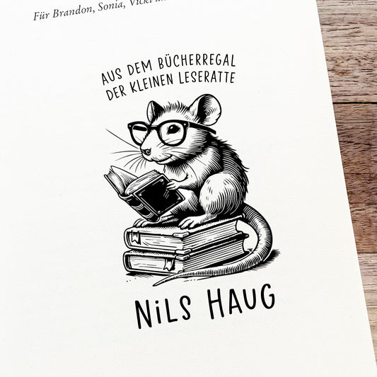 Ex Libris Stempel - Leseratte