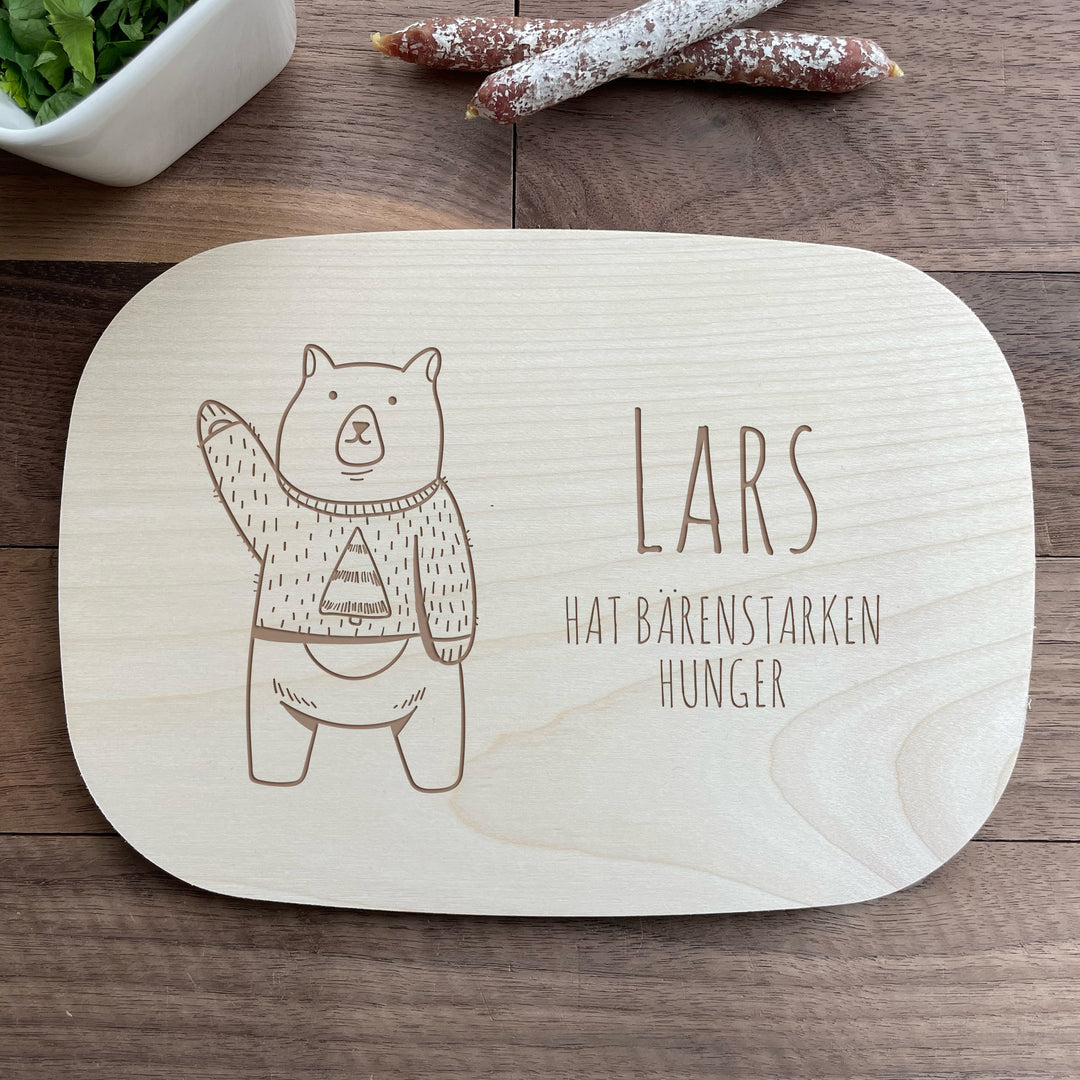 Personalisiertes Frühstücksbrett für Kinder - Eisbär