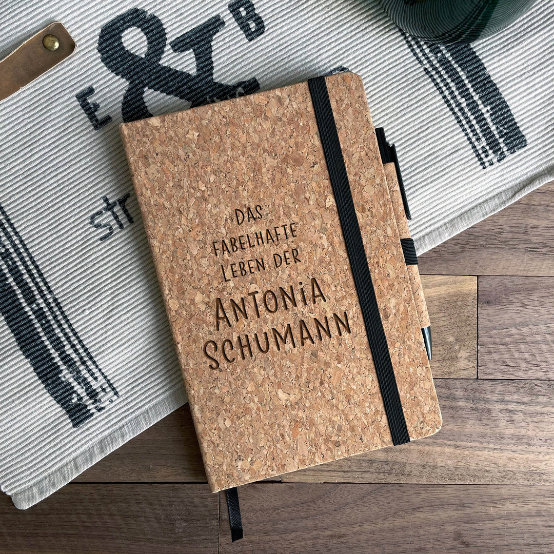 Personalisiertes Notizbuch-Set aus Kork - Das fabelhafte Leben...