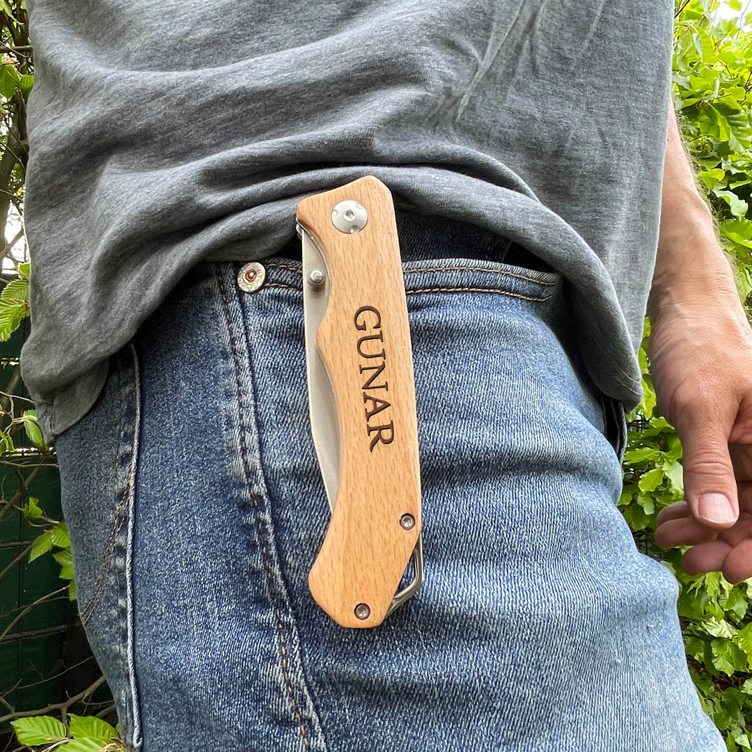 Personalisiertes Taschenmesser mit Gürtelclip