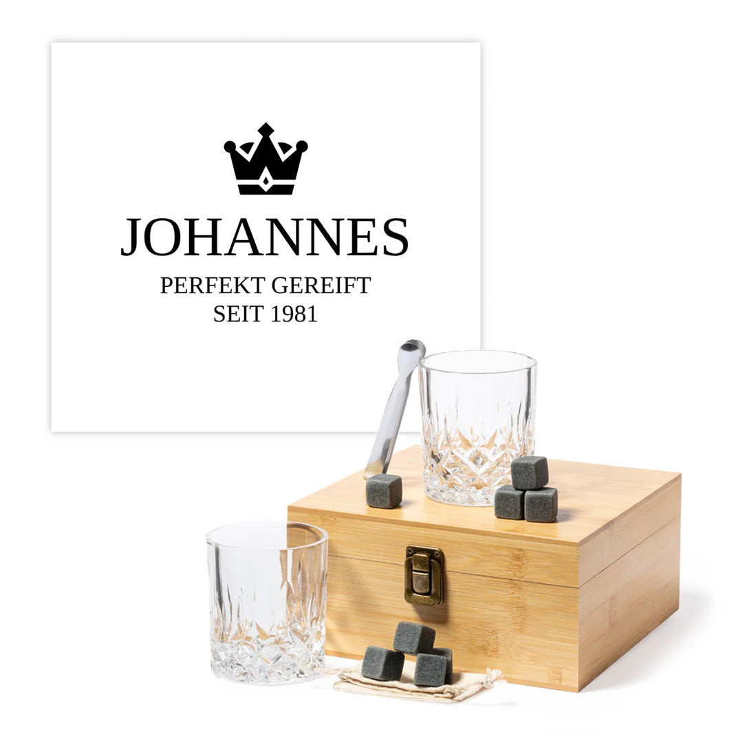 Whisky Geschenk-Set mit personalisierter Gravur - Perfekt Gereift