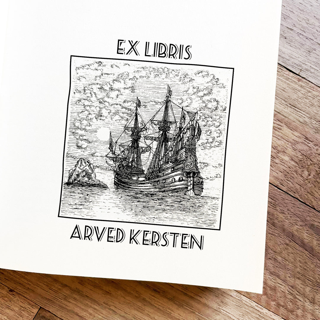 Ex Libris Stempel - Segelschiff