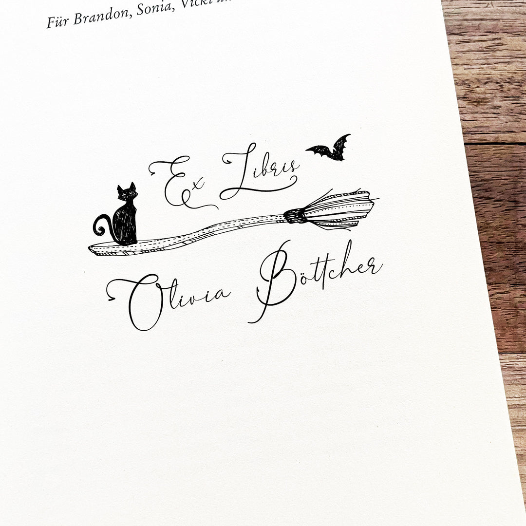 Ex Libris Stempel - Hexenbesen