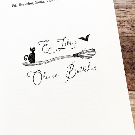 Ex Libris Stempel - Hexenbesen