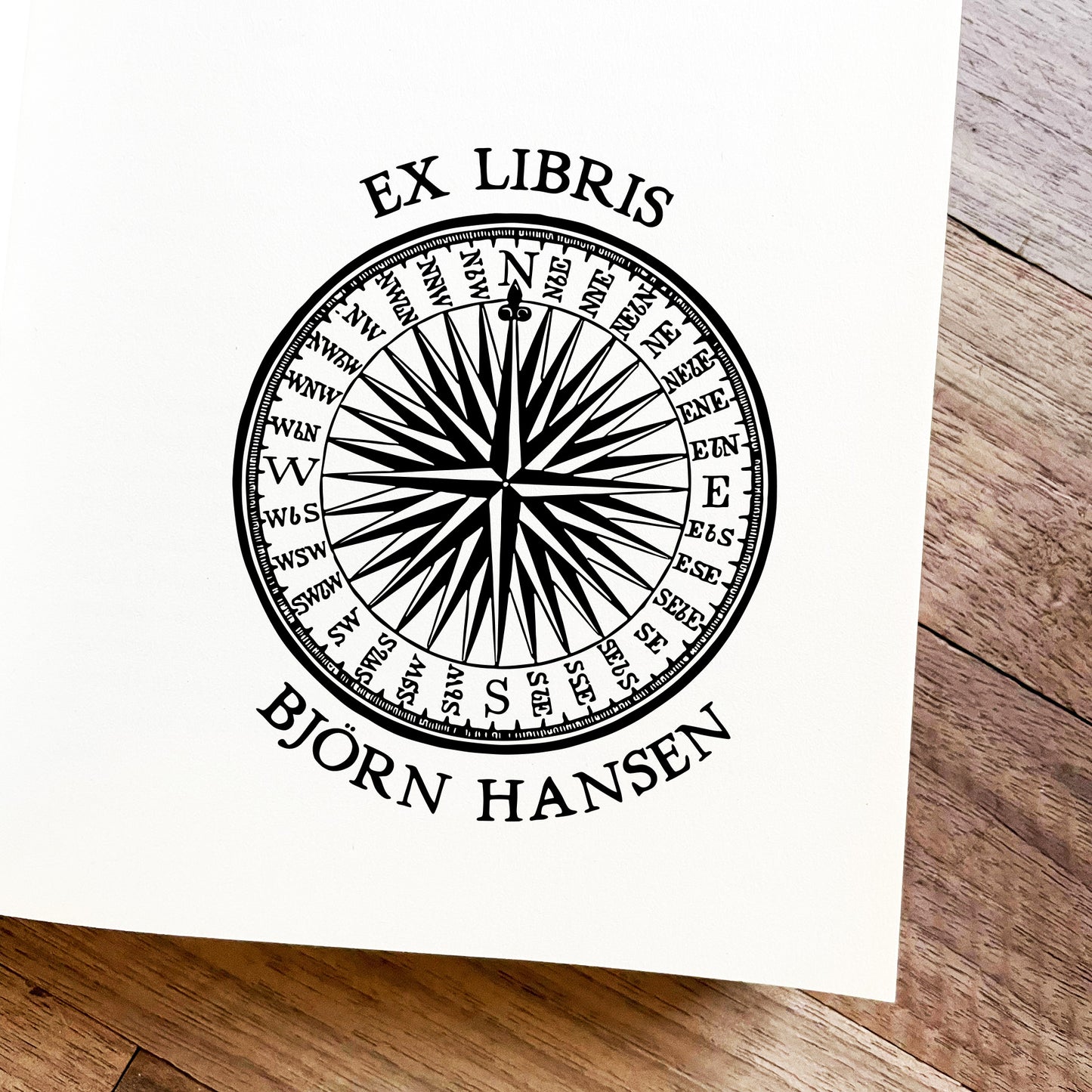Ex Libris Stempel - Kompassrose