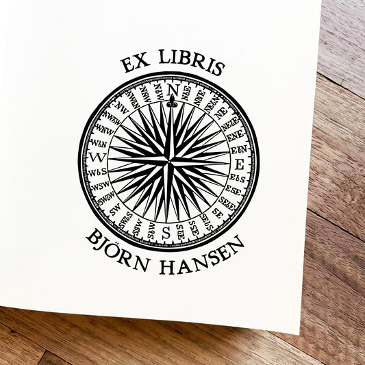 Ex Libris Stempel - Kompassrose