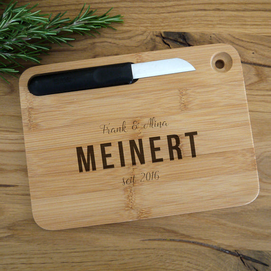 Personalisiertes Holzbrettchen inkl. Messer