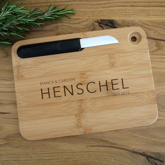 Personalisiertes Schneidebrett inkl. Messer