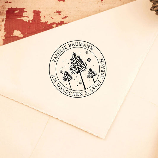Runder Adressstempel "Winterwald" #058