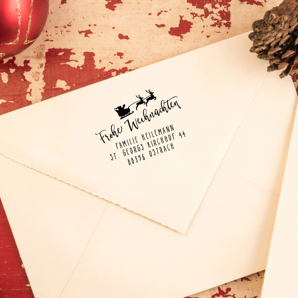 Adressstempel "Weihnachtsmann im Schlitten" #061