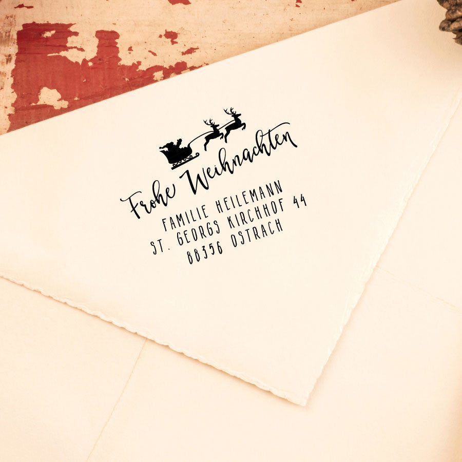 Adressstempel "Weihnachtsmann im Schlitten" #061
