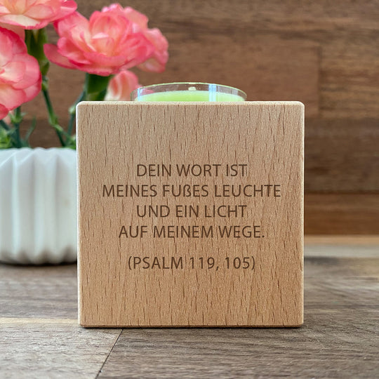Personalisierter Teelichthalter zur Taufe - modern