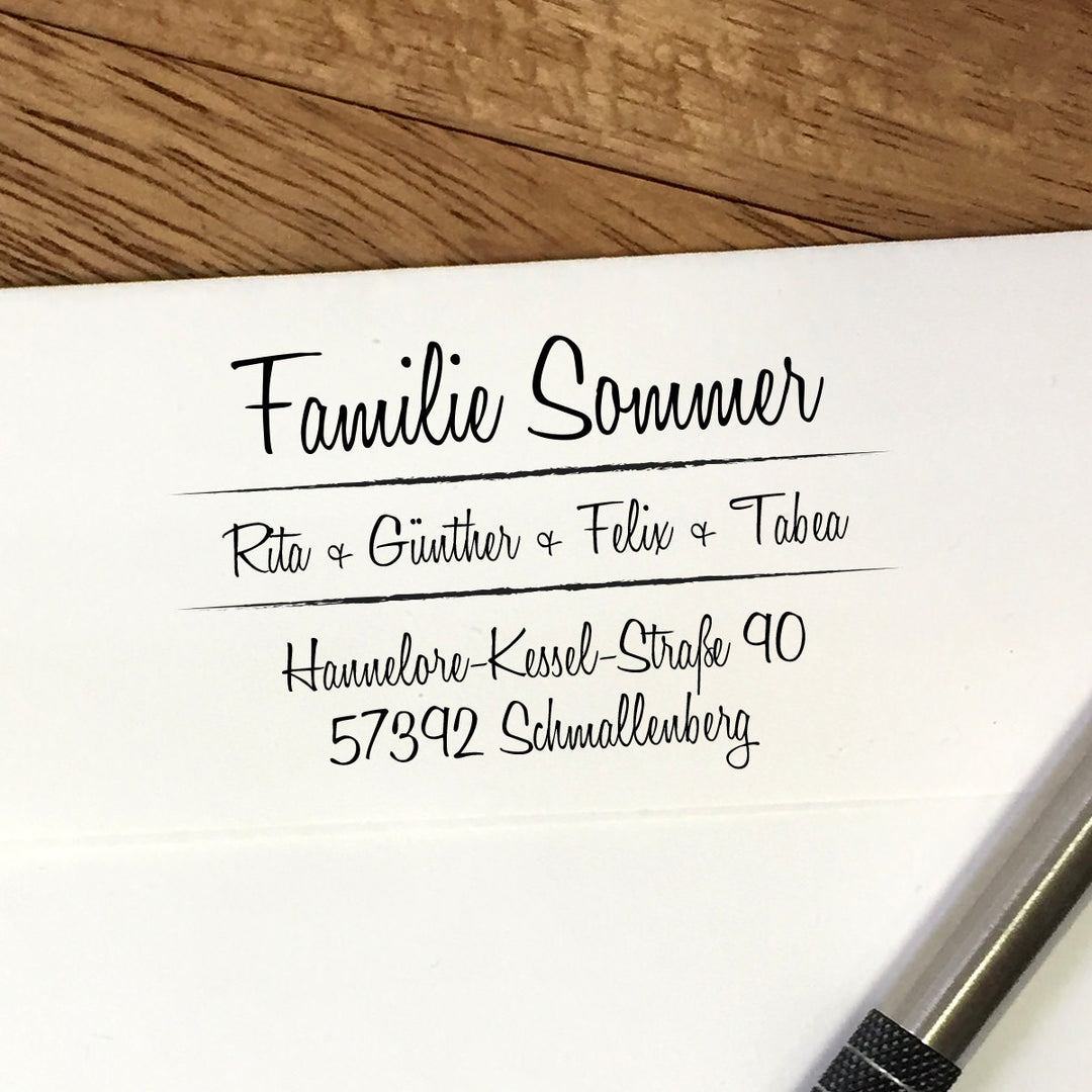 Familienstempel mit Schreibschrift #002