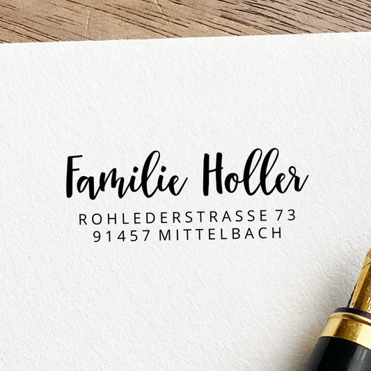 Adressstempel mit kalligraphischer Schrift #089