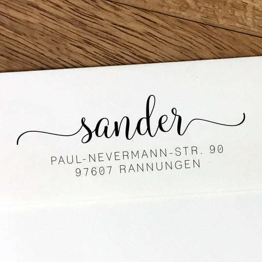 Moderner Adressstempel mit eleganter Schrift #042