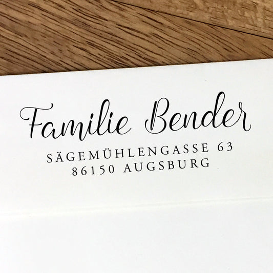 Eleganter Familienstempel mit kalligraphischer Schrift #047