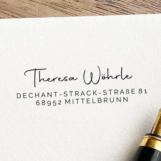 Adressstempel mit moderner Schreibschrift #070