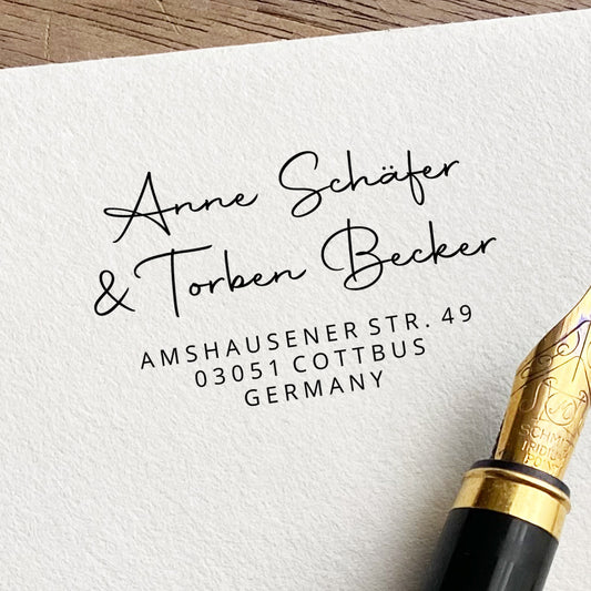 Adressstempel mit moderner Schreibschrift #072