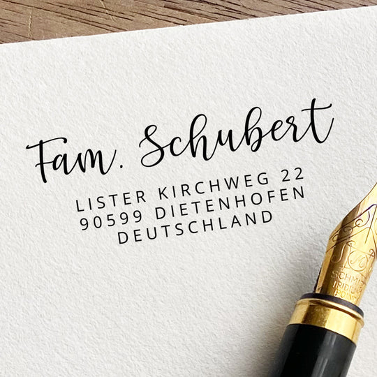 Adressstempel mit moderner Schreibschrift #074