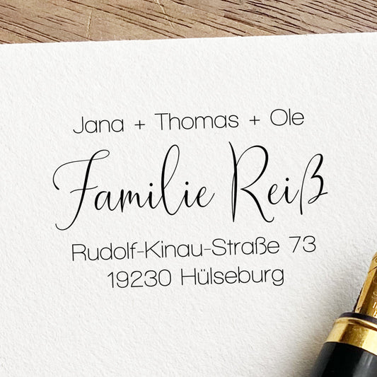 Familienstempel mit eleganter Schreibschrift #078