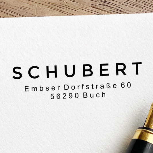 Adressstempel mit kräftiger Blockschrift #079