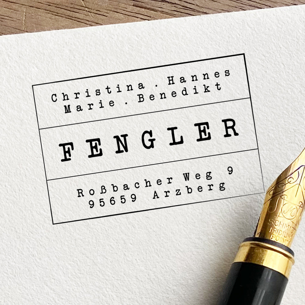 Familienstempel mit Vintage-Schrift und Rahmen #087