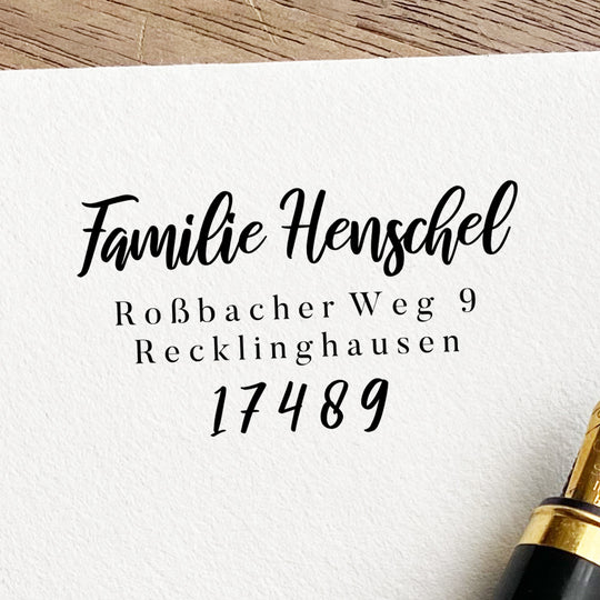 Adressstempel mit abgesetzter PLZ #088