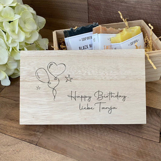 Gravierte Geschenkbox zum Geburtstag